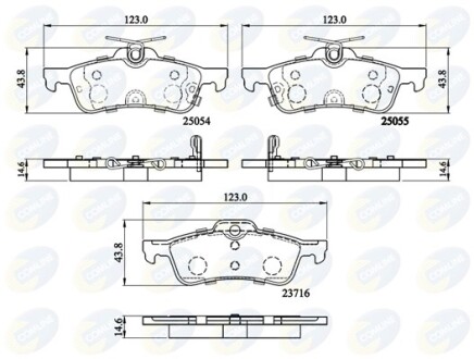 Комплект тормозных колодок, дисковый механизм COMLINE CBP32204