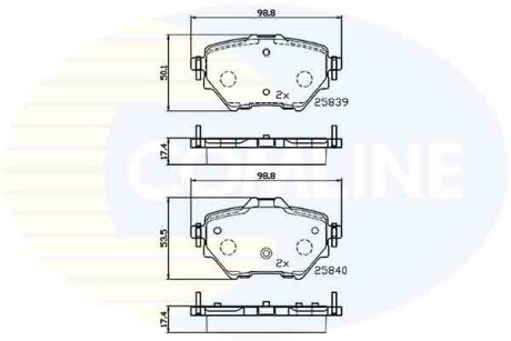 Гальмівні колодки (набір) COMLINE CBP32234 (фото 1)