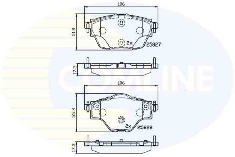 Комплект тормозных колодок, дисковый механизм COMLINE CBP32235 (фото 1)