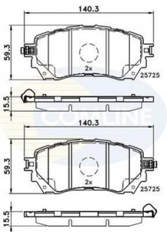 Комплект гальмівних колодок, дискове гальмо COMLINE CBP32237