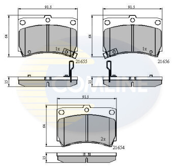 Тормозные колодки, дисковый тормоз (набор) COMLINE CBP3245