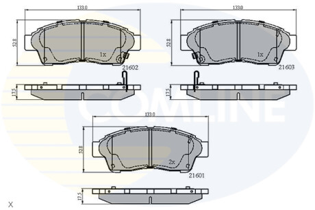 Комплект тормозных колодок, дисковый механизм COMLINE CBP3260