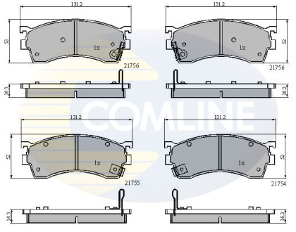 Тормозные колодки, дисковый тормоз (набор) COMLINE CBP3326