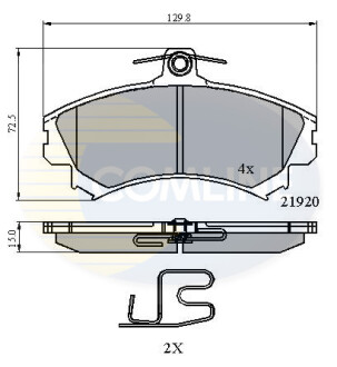 Гальмівні колодки, дискове гальмо (набір) COMLINE CBP3462