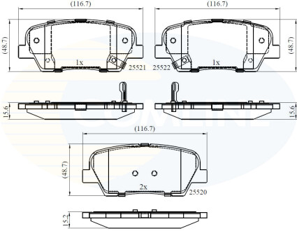 Комплект тормозных колодок, дисковый тормоз COMLINE CBP36009