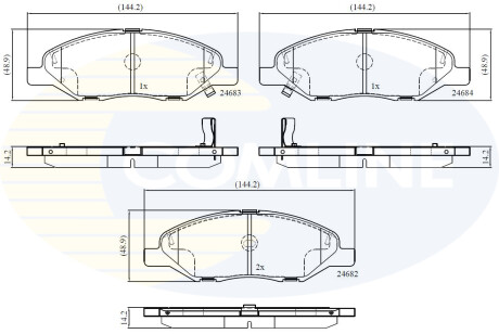 Комплект тормозных колодок, дисковый механизм COMLINE CBP36044