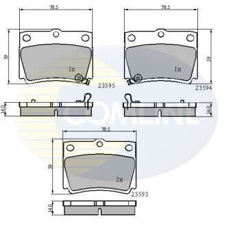 Гальмівні колодки, дискове гальмо (набір) COMLINE CBP3775