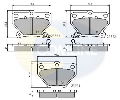 Комплект тормозных колодок, дисковый механизм COMLINE CBP3841 (фото 1)