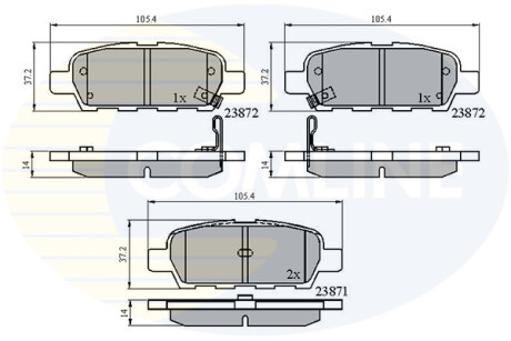 Комплект тормозных колодок, дисковый тормоз COMLINE CBP3912