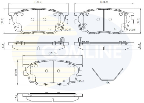 Гальмівні колодки, дискове гальмо (набір) COMLINE CBP3948