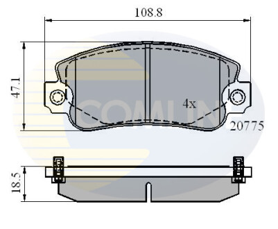 Гальмівні колодки, дискове гальмо (набір) COMLINE CBP4129