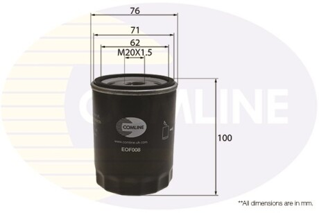 Фільтр масла COMLINE EOF008 (фото 1)