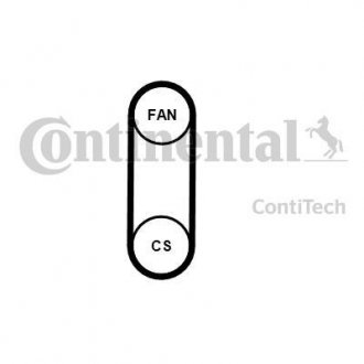 Комплект (ремінь+ролики) Contitech 4PK711ELASTT1