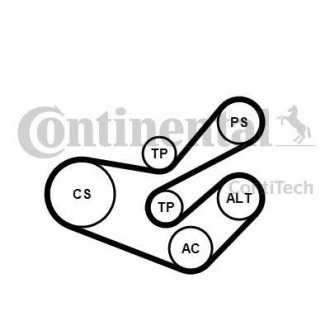 Комплект (ремінь+ролики))) Contitech 6PK1750 K3