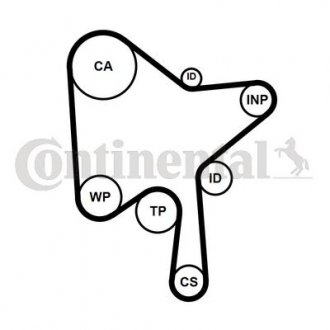 Комплект ремня грм + Помпа Contitech CT 1216 WP2