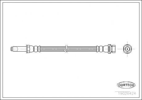 Шланг тормозной зад. Ford Mondeo I II kombi -00 CORTECO 19026424