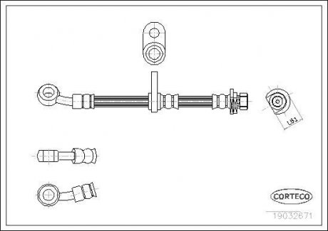Шланг тормозной CORTECO 19032671 (фото 1)