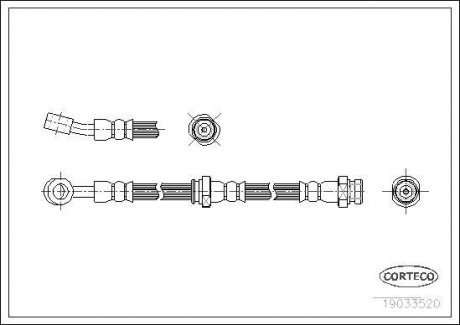 Шланг тормозной CORTECO 19033520 (фото 1)