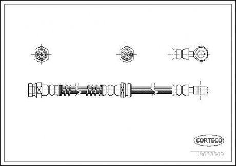 Шланг тормозной перед. Mitsubishi Outlander CORTECO 19033569