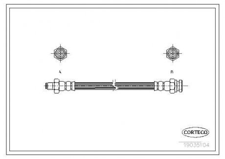Шланг гальмівний CORTECO 19035104