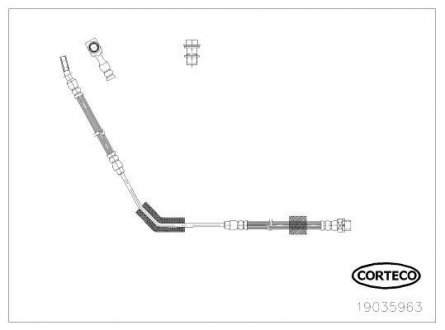 Шланг тормозной Range Rover III "RR "05-12 CORTECO 19035963 (фото 1)