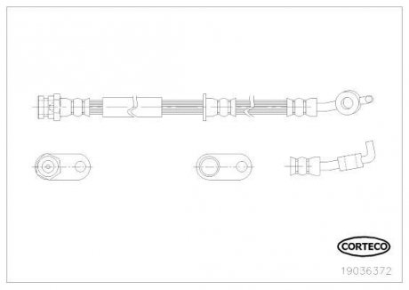 Шланг тормозной CORTECO 19036372