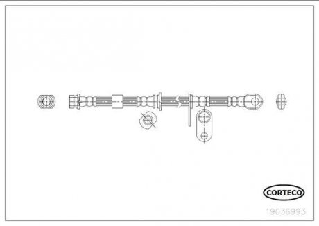 Тормозной шланг GIĘTKI MITSUBISHI Тормозной шланг CORTECO 19036993 (фото 1)