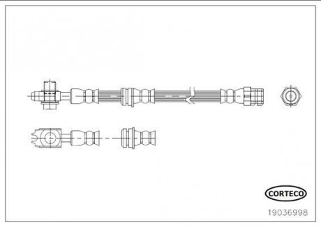 Шланг тормозной CORTECO 19036998