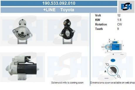 Стартер CV PSH 190533092010 (фото 1)