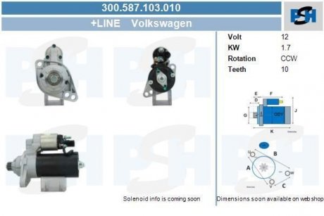 Стартер CV PSH 300587103010 (фото 1)