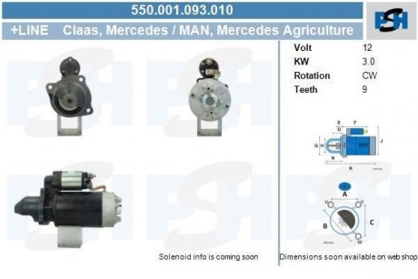 Стартер CV PSH 550001093010