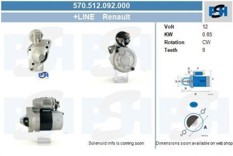 Стартер CV PSH 570512092000 (фото 1)