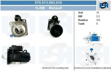 Стартер CV PSH 570513093010