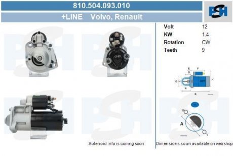 Стартер CV PSH 810504093010 (фото 1)