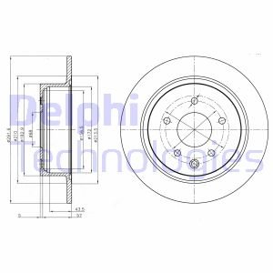 Комплект тормозных дисков (2 шт) задний Delphi BG4108C