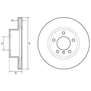 Диск тормозной BMW malowana TOURING (F31) Delphi BG4645C