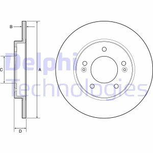 Диск гальмівний HYUNDAI I30 Delphi BG4949C (фото 1)