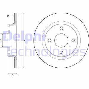 ДИСК ГАЛЬМIВНИЙ ЗАДНIЙ Delphi BG4954C