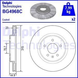 Диск тормознойTYL Delphi BG4968C (фото 1)