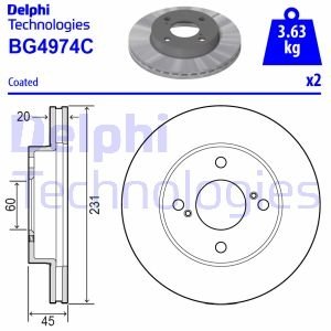 Тормозной диск Delphi BG4974C
