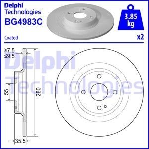 Диск тормозной 124 SPIDER/MX-5 Delphi BG4983C (фото 1)