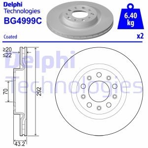 Диск тормознойTYL Delphi BG4999C