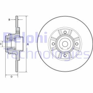 Гальмівний диск з підшипником Delphi BG9114RS