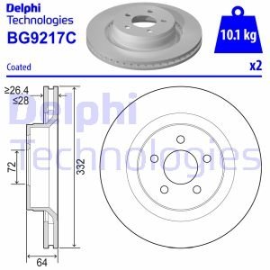 Диск тормозной Delphi BG9217C