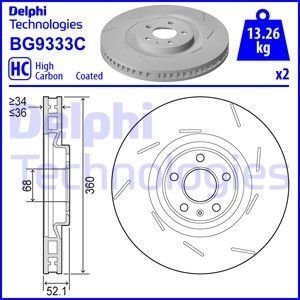 Диск тормознойPRZOD LEWA Delphi BG9333C