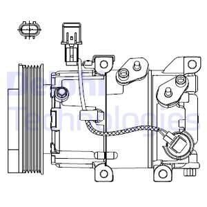 Компрессор кондиционера ELANTRA, I30 / CEED, CERATO, PRO CEED, SOUL Delphi CS20518