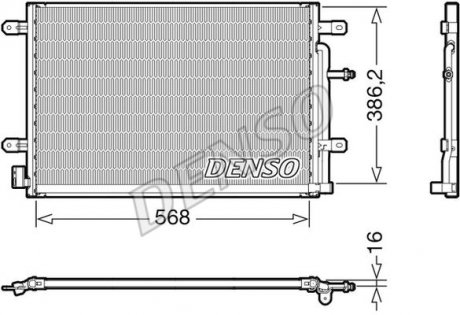 Радиатор кондиционераAUDI A4 (8K2, B8) 08-15,A4 (8H7, B6, 8HE, B7) 06-09,A4 (8ED, B7) 04-08,A4 (8EC, B7) 04-08 DENSO DCN02038