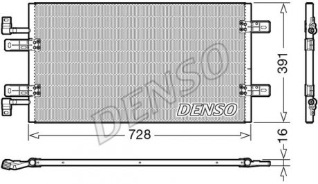 Радиатор кондиционераRENAULT TRAFIC II (FL) 06-; OPEL VIVARO A Combi (J7) 06-14 DENSO DCN20019
