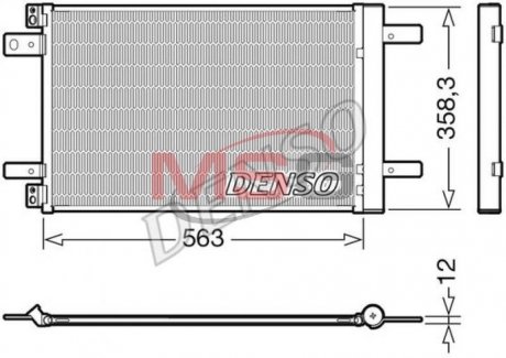 Радіатор кондиціонераDS DS 7 CROSSBACK 17-21; CITROEN SPACETOURER (V_) 16-; TOYOTA PROACE VERSO II 16- DENSO DCN21032