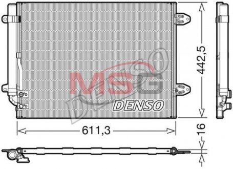 Радіатор кондиціонераVW PASSAT CC (357) 08-12,PASSAT B7 (365) ALLTRACK 12-14,PASSAT B7 (365) 10-14 DENSO DCN32013